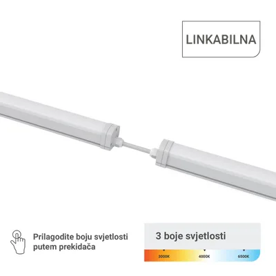 Green TECH LED vodotijesna svjetiljka linkabilna, 45W, 120LM/W, 3CCT, IP65