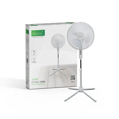 Green TECH Ventilator s postoljem 50W, 16“, bijela boja