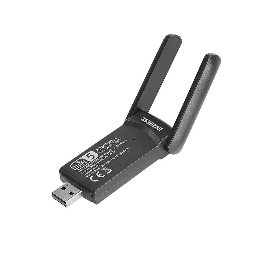 USB WLAN adapter Everest EWA600 600Mbps 2.4GHz/5GHz WIFI-5 AC600 RTL8811 2*2dBi antena, 37630