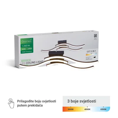 Green TECH Stropna dekorativna svjetiljka 18W, 3CCT