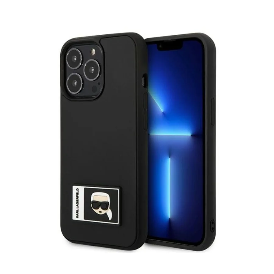 Apple ORIGINAL KARL LAGERFELD CASE IKONIK PATCH KLHCP13X3DKPK ZA IPHONE 13 PRO MAX CRNA