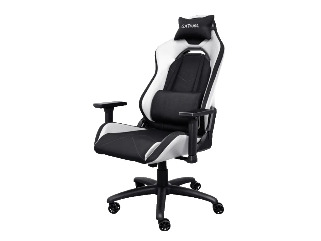 Trust GXT 714W gaming stolica RUYA, crno-bijela, udobna, podesiva, ergonomska, eko materijal
