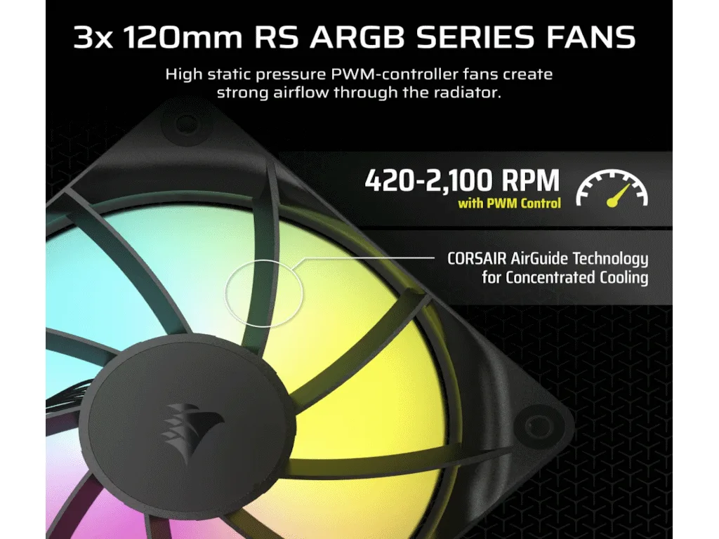 Corsair NAUTILUS 360 RS AIOLiquid CPU Cooler, Black, RS120LGA1851, LGA1700, AM5, AM4