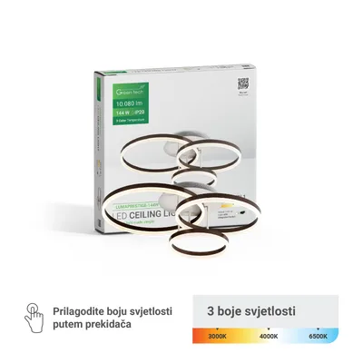 Green TECH Stropna dekorativna svjetiljka 144W, 3CCT
