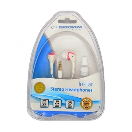 Slušalice ESPERANZA In-Ear, Amplified BASS, white-pink, EH127