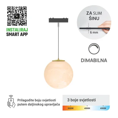 Green TECH LED magnetna svjetiljka 6W, 3CCT, LED Osram, Dim./ Smart Lamp APP