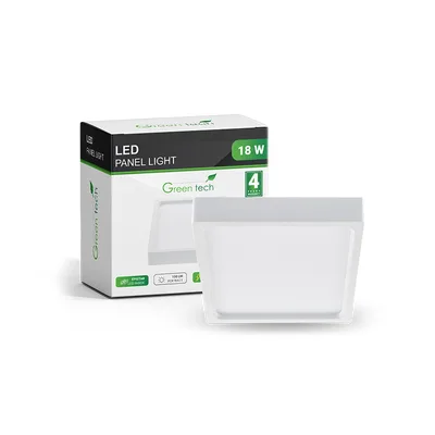 LED panel Green Tech 18W, 4200K, nadgradni, kvadratni