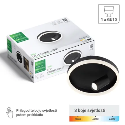 Green TECH Stropna dekorativna svjetiljka 18W, 3CCT + 1 x SPOT GU10