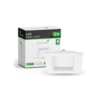 LED panel Green Tech 3W, 4200K, ugradni, kvadratni