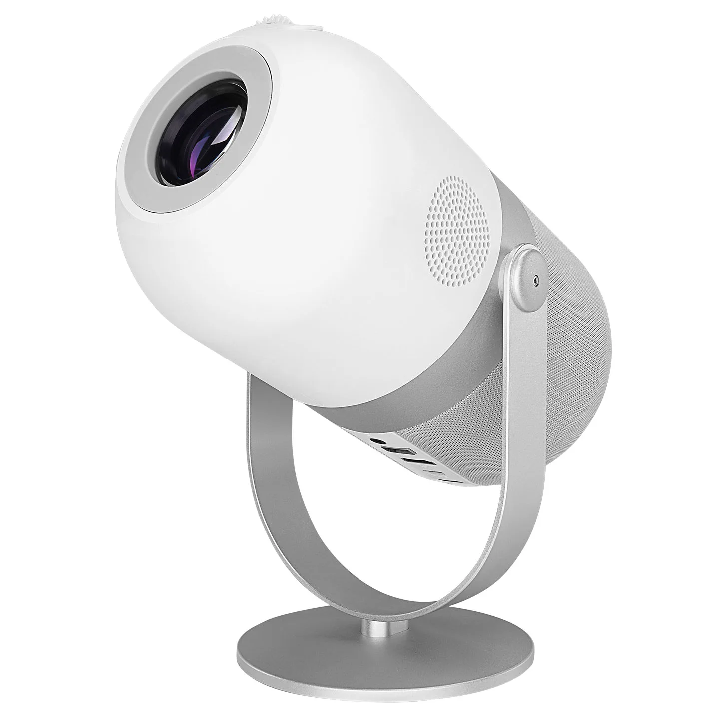 Projektor EVEREST PJ09 White Mini Portable 1280*720P 4500 Lumens 150 ANSIL Android 9.0 Screen Mirroring Metal