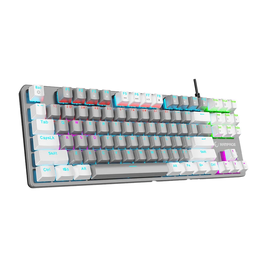 Tastatura gaming RAMPAGE Snug K14 Gray/White Red Switch Mechanical Gaming Keyboard ENGLISH Layout English