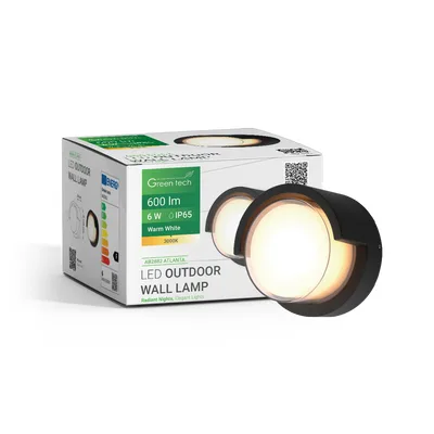 Green TECH LED vanjska zidna svjetiljka ATLANTA, 6W, 3000K, IP65
