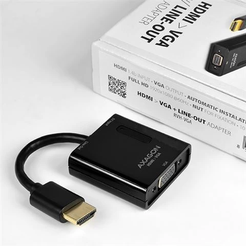 AXAGON RVH-VGAN HDMI -> VGA Reduction / Adapter, FullHD, Audio OUT