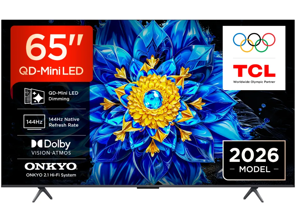 TCL 65"P8L 4K QLED Google TV, QD-Mini LED Dimming 144HzOnkyo 2.1, D.Atmos, D.Vision 450 nits