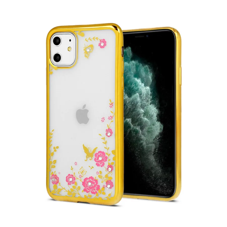 Apple ZADNJA MASKA DIAMOND FLOWER ZA IPHONE 11 PRO MAX ZLATNA