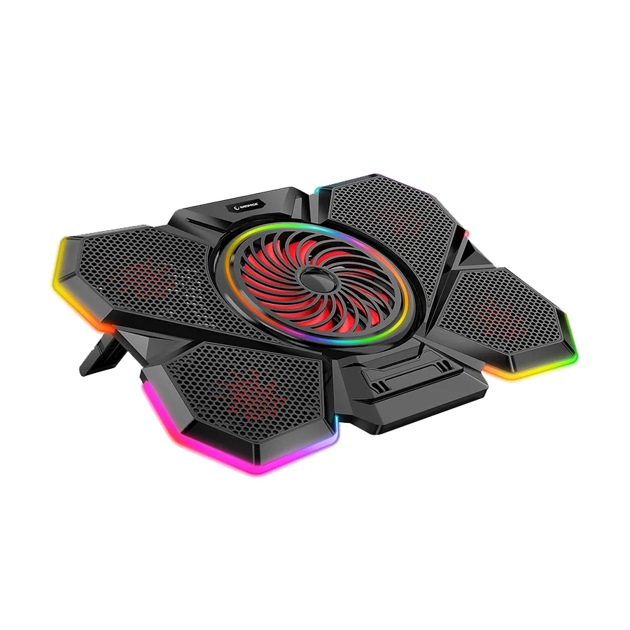 Rampage Postolje za notebook gaming S47 COOLFLOW 5 Pieces Red LED Fan, 10-17", 40526