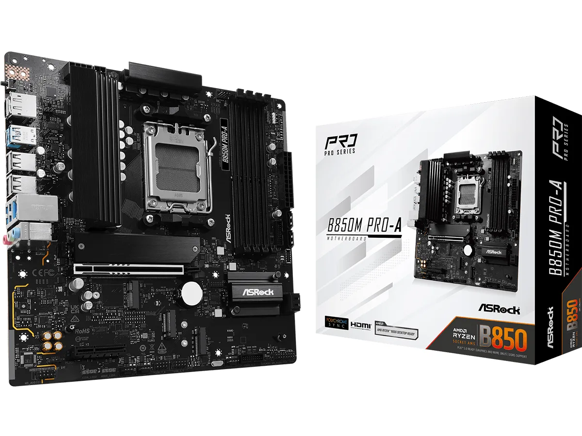 Asrock MB B850M PRO-A4xDDR5, 3xM.2, 4xSATA, 17xUSBHDMI, DP, RAID, Micro ATX