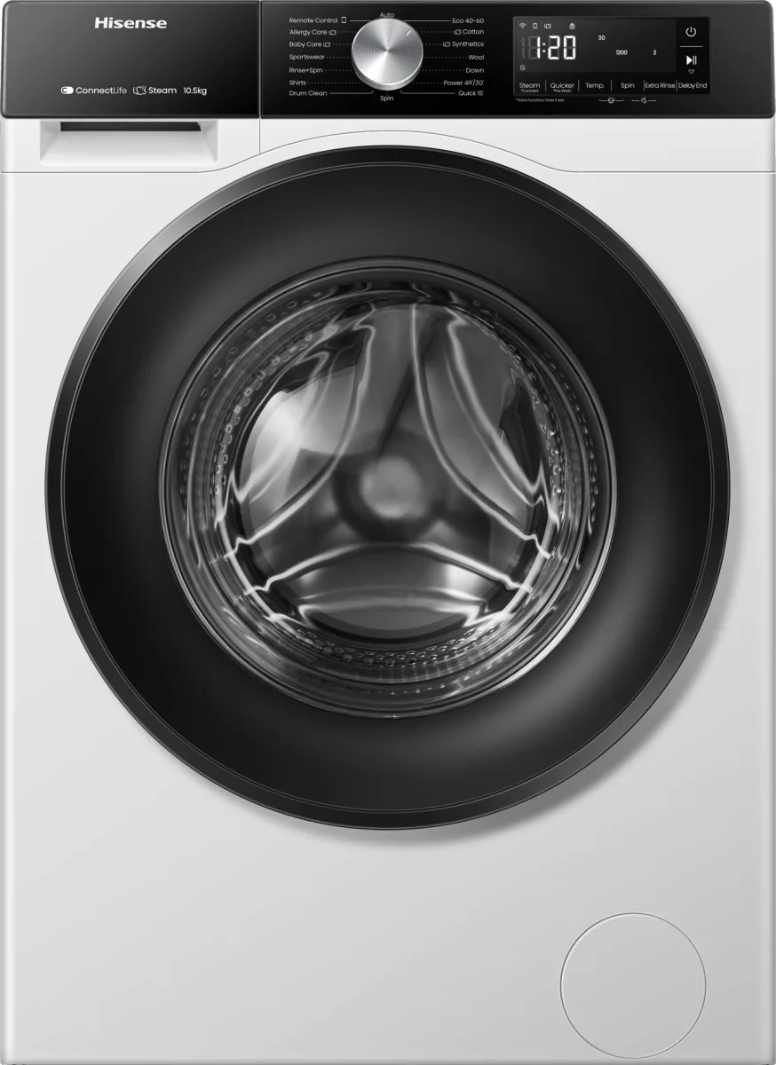 Hisense 3S Samostojeća mašina za pranje rublja, 10.5 kg, 1400 rpm WF3S1043BW3
