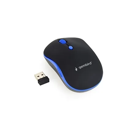 Miš GEMBIRD MUSW-4B-03-B, wireless, optical, black/blue, up to 1600 dpi