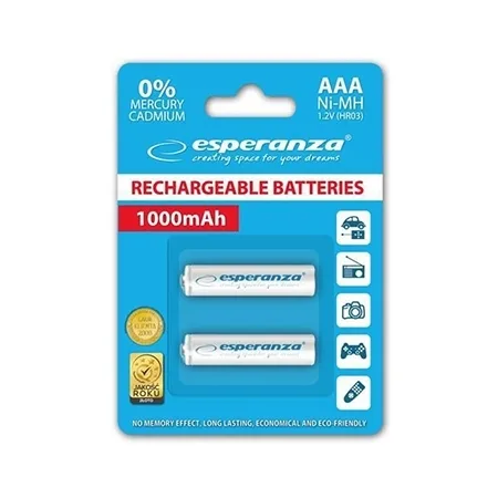 Punjive baterije ESPERANZA RECHARGEABLE Ni-MH AAA 1000MAH 2kom. white, EZA101W