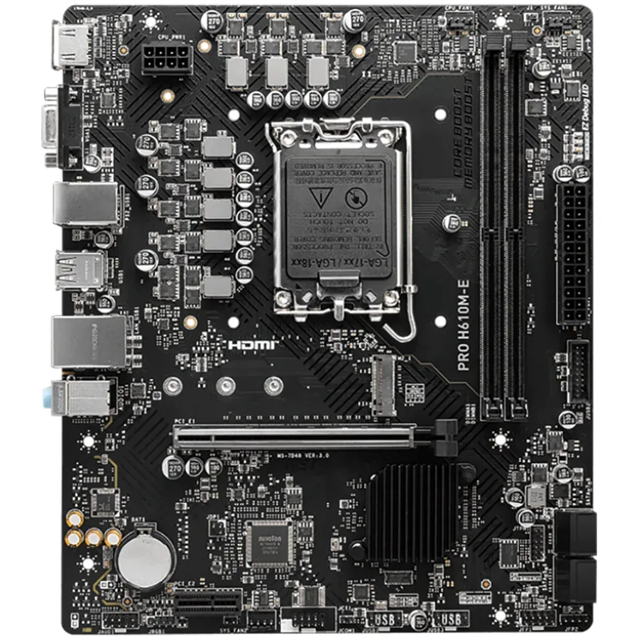 MSI PRO H610M-G LGA 1700 Intel H610 SATA 6Gb/s Micro ATX Motherboard 2x DDR5 PCI-E x16 slot M.2 Intel