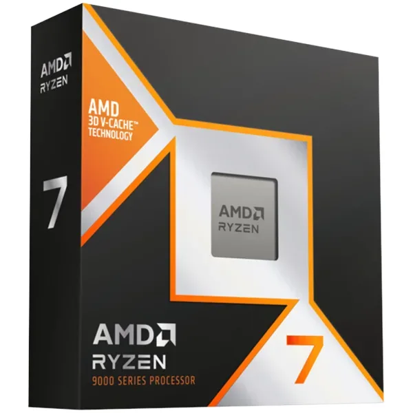 AMD CPU Desktop Ryzen 7 8/16T 9800X3D (5.2GHz 104MB, 120W, AM5) box, with Radeon Graphics