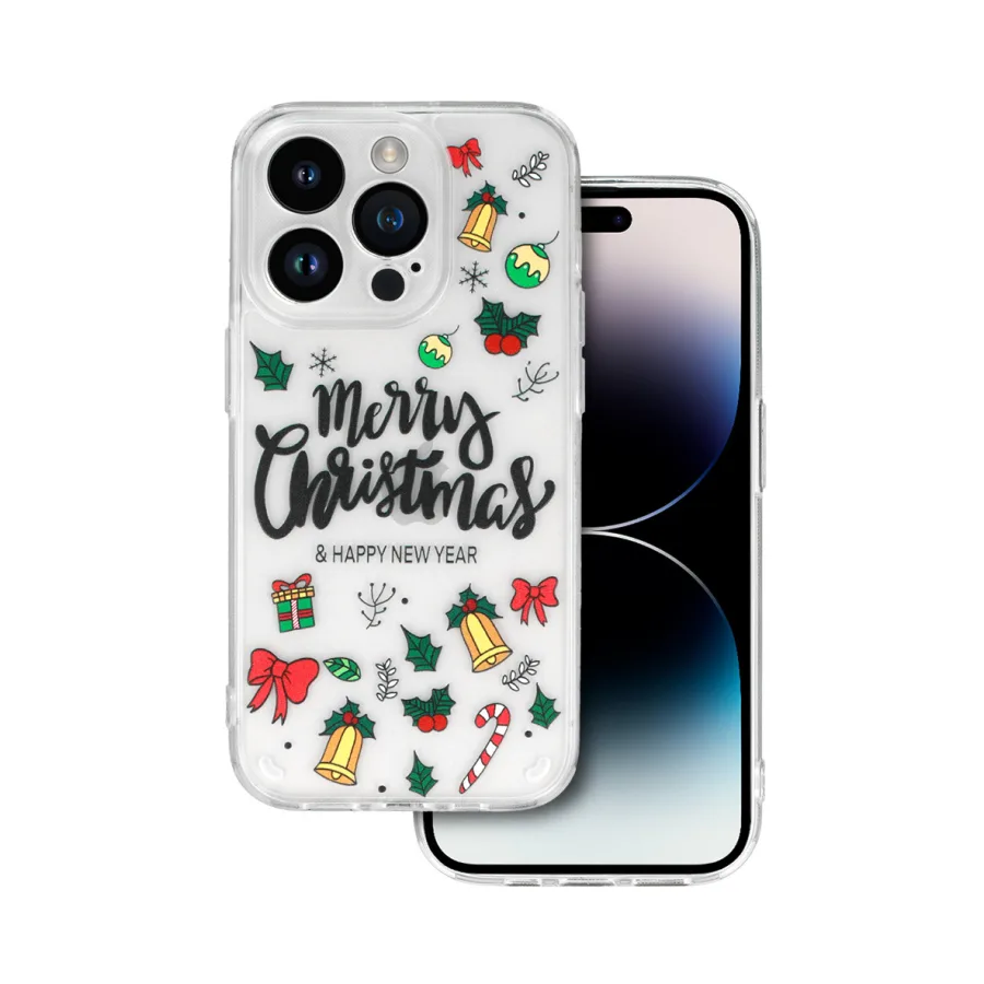 Apple ZAŠTITNA MASKA CHRISTMAS CASE ZA IPHONE 15 DESIGN 3 CLEAR