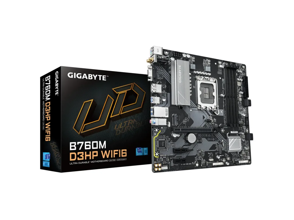 Gigabyte MB B760M D3HP WIFI6 LGA1700, 4xDDR5, 2xM.2,4xSATA HDMI, DP, VGA, WIFI, mATX