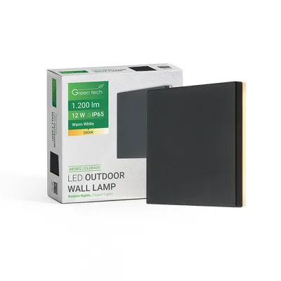 Green TECH LED zidna svjetiljka COLORADO, 12W, 3000K, IP65