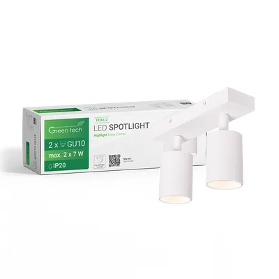 Green TECH LED spot svjetiljka GU10 X 2 kom, bijela boja