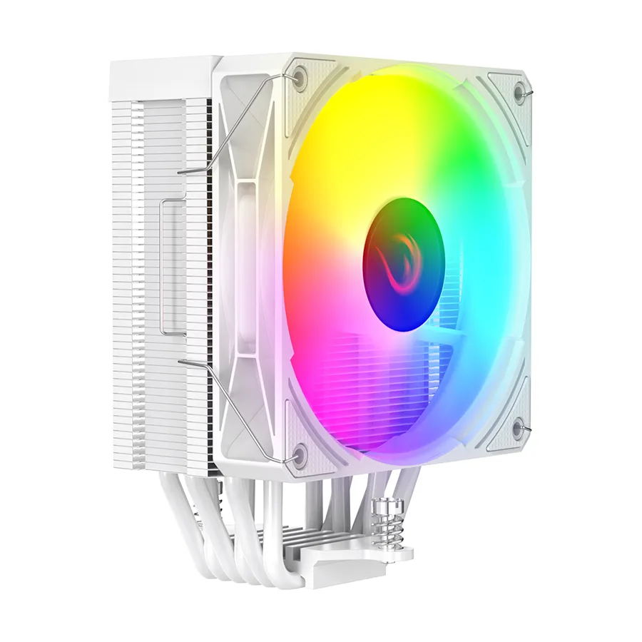 CPU hladnjak RAMPAGE OCTAGON C70 White 63CFM 12cm ARGB Temperature Display AM5/LGA1700 Compatible Air Cooled