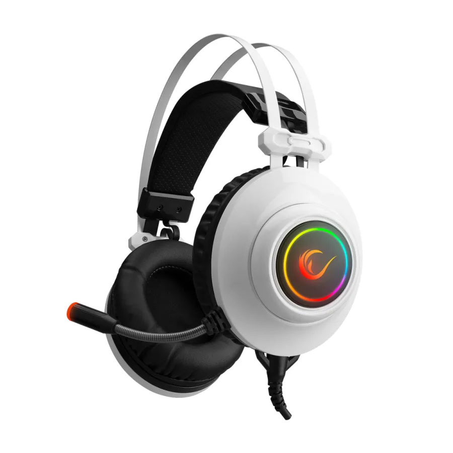 Rampage Slušalice sa mikrofonom gaming RM-K1 PULSAR white, USB 7.1 surround, vibracija, RGB, 36129