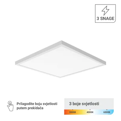 Green TECH LED panel NADGRADNI 600 x 600 x 38 mm, 48W, 3 CCT, 3 SNAGE, 127lm/W