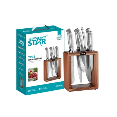 Winning Star Set kuhinjskih noževa ST-7800, 6 komada, sa stalkom, damask čelik