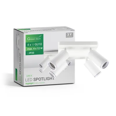 Green TECH LED spot svjetiljka GU10 X 4 kom, bijela boja