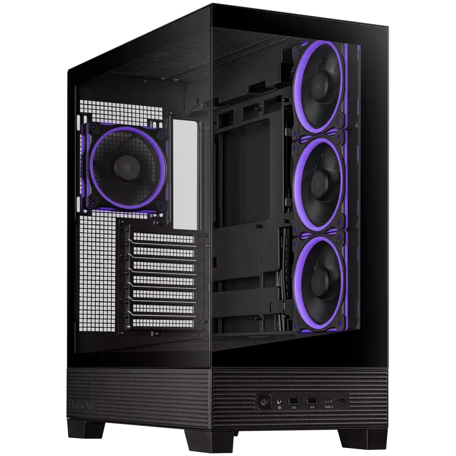 ASUS A31 PLUS Tempered Glass ATX case Black, support for hidden-connector motherboards