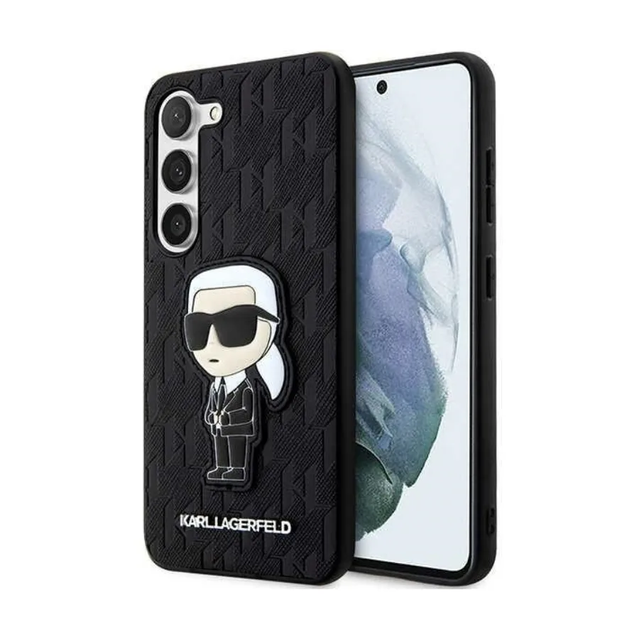 Samsung ORIGINALNA TORBICA KARL LAGERFELD SAFFIANO MONOGRAM IKONIK KLHCS23SSAKLHKPK ZA GALAXY S23 CRNA
