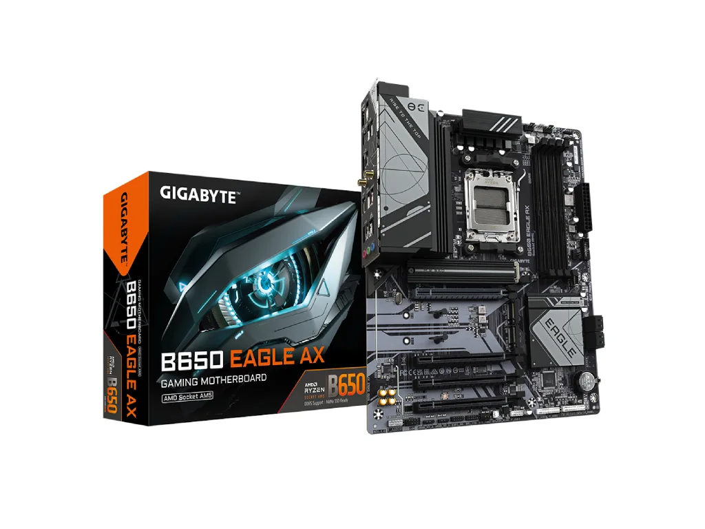 Gigabyte MB B650 EAGLE AXAM5, 4xDDR5, up to 256GB, (up to 8000MHz), 4x SATA, 3xM.2, DP, HDMI
