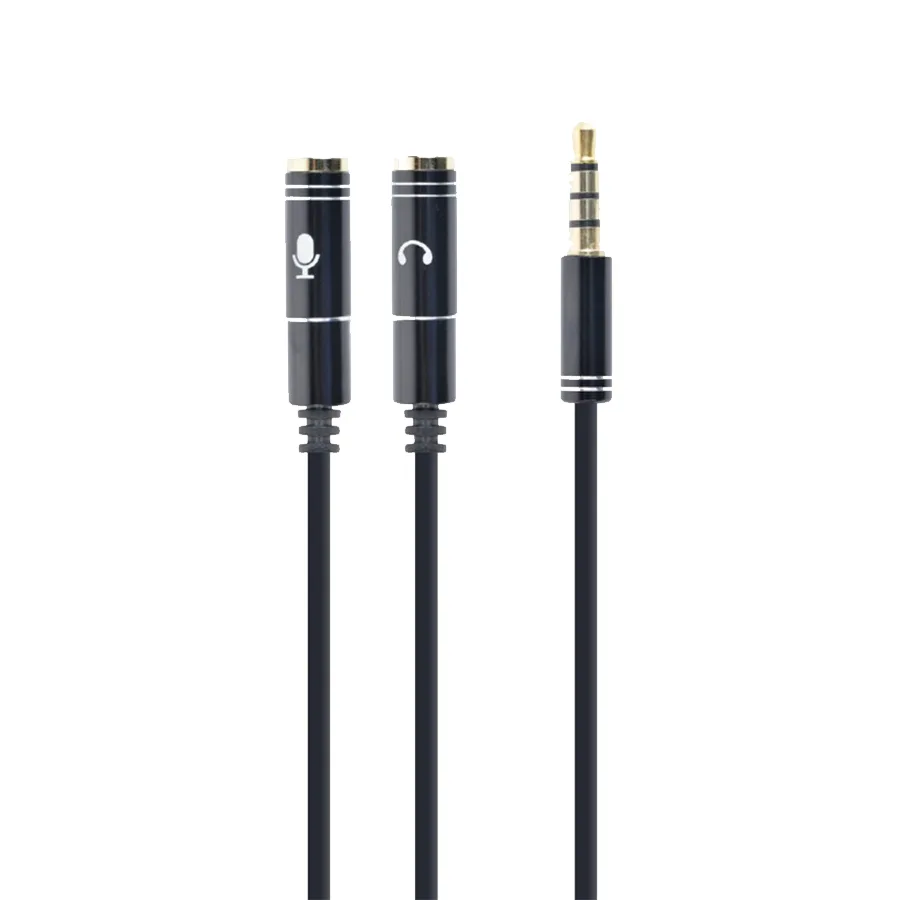 Gembird audio adapter za slušalice 3,5mm 4pin to 2x 3,5 mm 3pin (mic/slušalice), 20cm CCA-417M