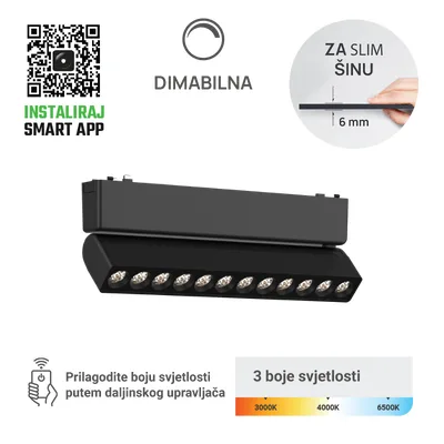 Green TECH LED magnetna svjetiljka 12W, 3CCT, LED Osram, Dim./ Smart Lamp APP
