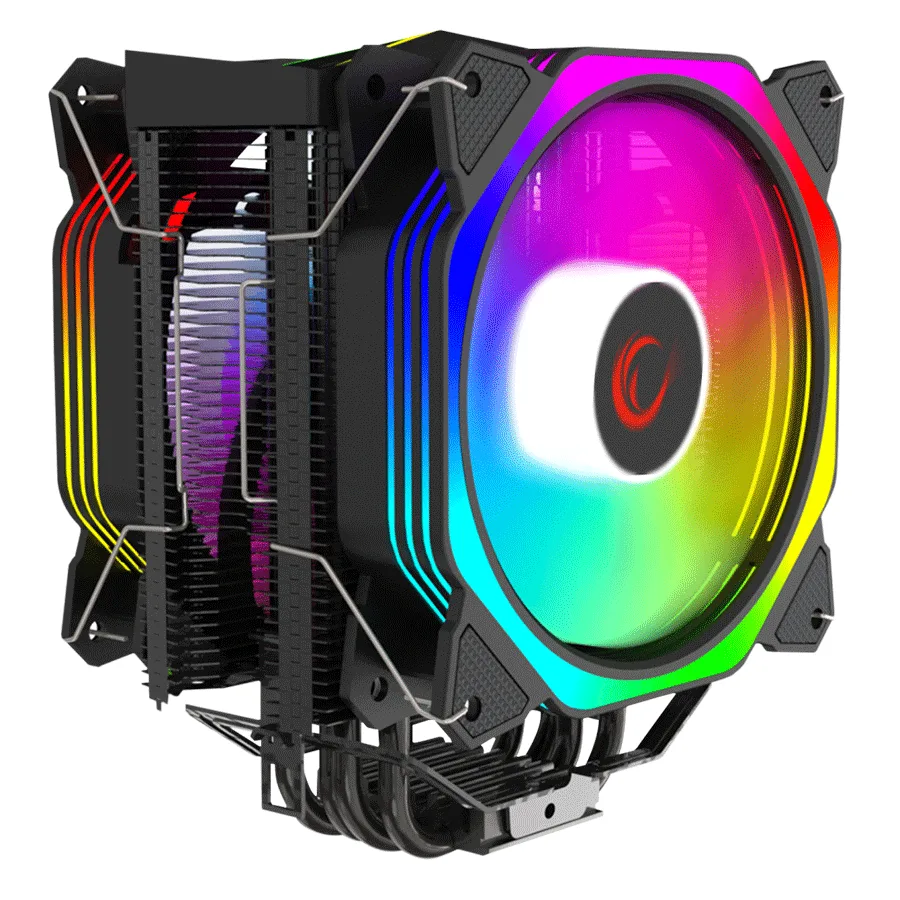 CPU hladnjak RAMPAGE OCTAGON C60 Black 57CFM 1800RPM 2x12cm ARGB AM5/LGA1700 Compatible Air Cooled CPU Fan