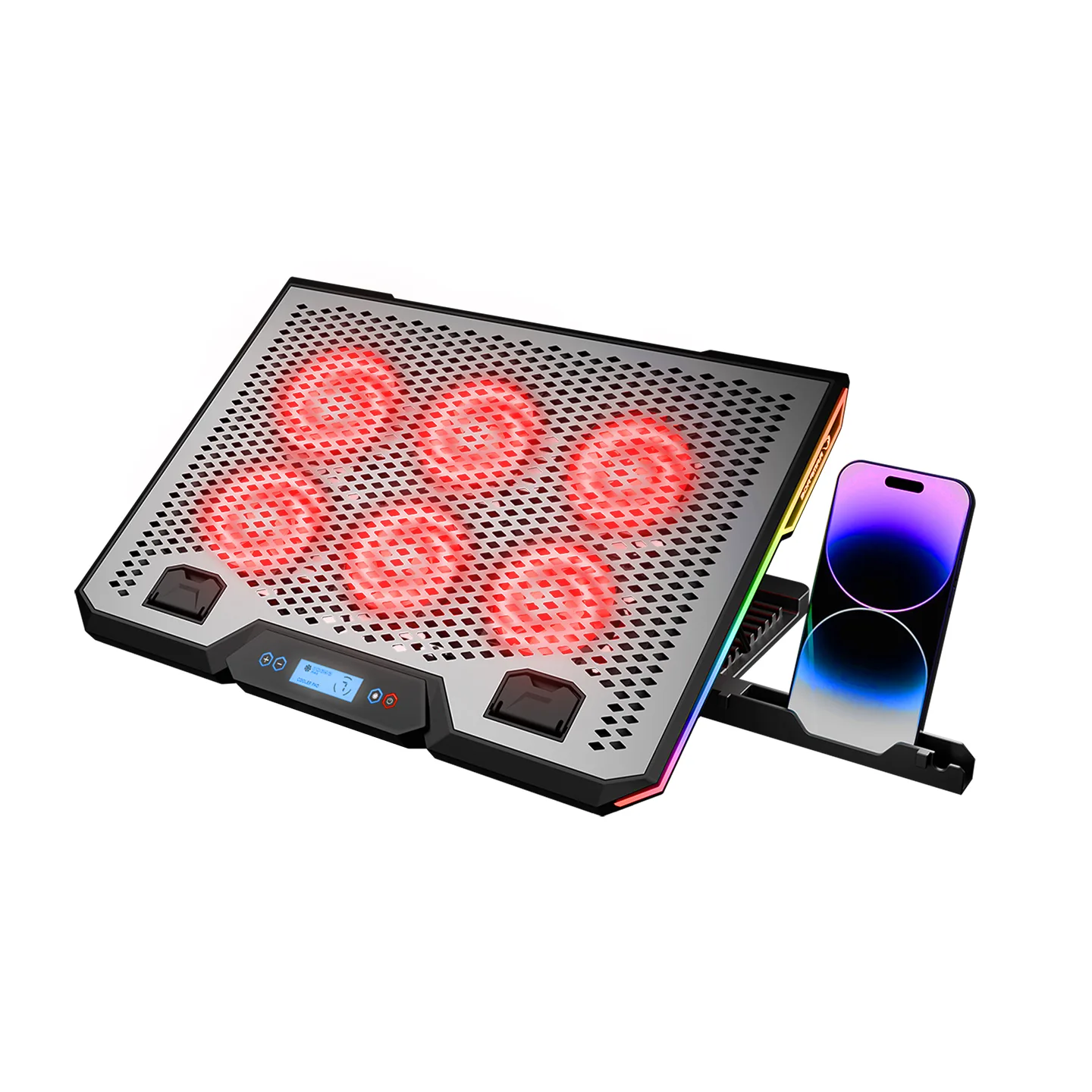 Rampage Postolje za notebook gaming BLIZZARD R7 6 FAN LCD SCREEN 2 USB SOCKET 13"-15.6" Notebook Cool Stand