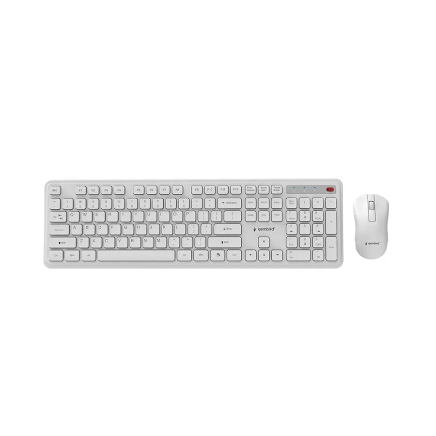 Gembird Tastatura + miš wireless KBS-WPS-01-W, Slim Pro Business desktop set, white, US layout