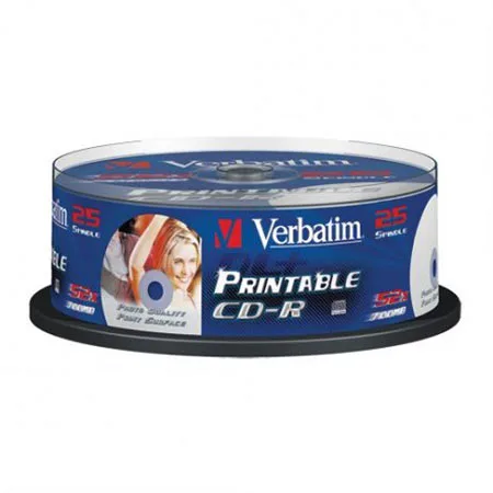 CD-R, VERBATIM, 700 MB, 52X, spindle 25 kom PRINTABLE, 43439