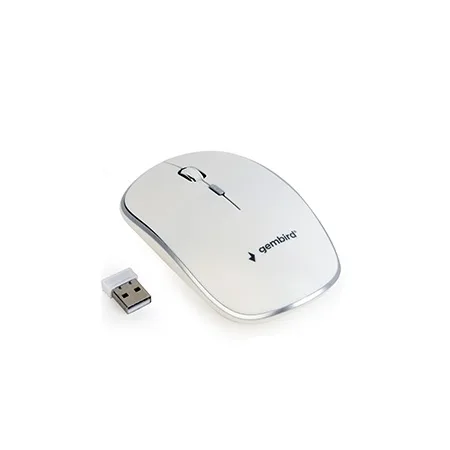 Miš GEMBIRD MUSW-4B-01-W, wireless, optical, white, up to 1600 dpi