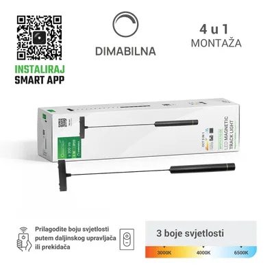 Green TECH LED magnetna svjetiljka "MYSTYLE" 6W, 3CCT, Dim./ Smart Lamp APP