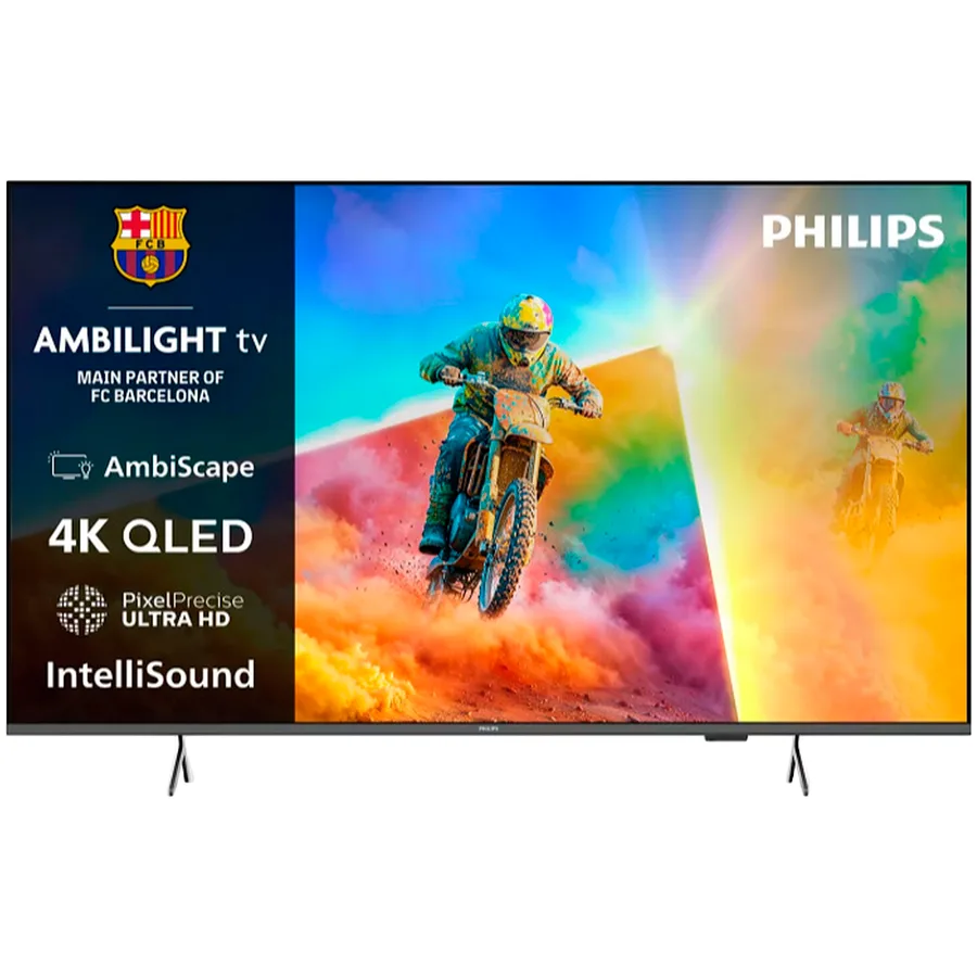 Philips TV QLED 55PQS8501/12, AMBILIGHT 4K QLED TV, 139 cm (55''), Titan OS, AmbiScape, Airplay
