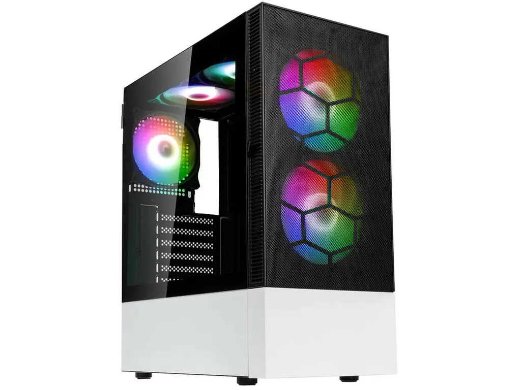 Inter-Tech Kolink Observatory MX Mesh ARGB, Mid-tower, ATX 5x ARGB Fans, Black/White