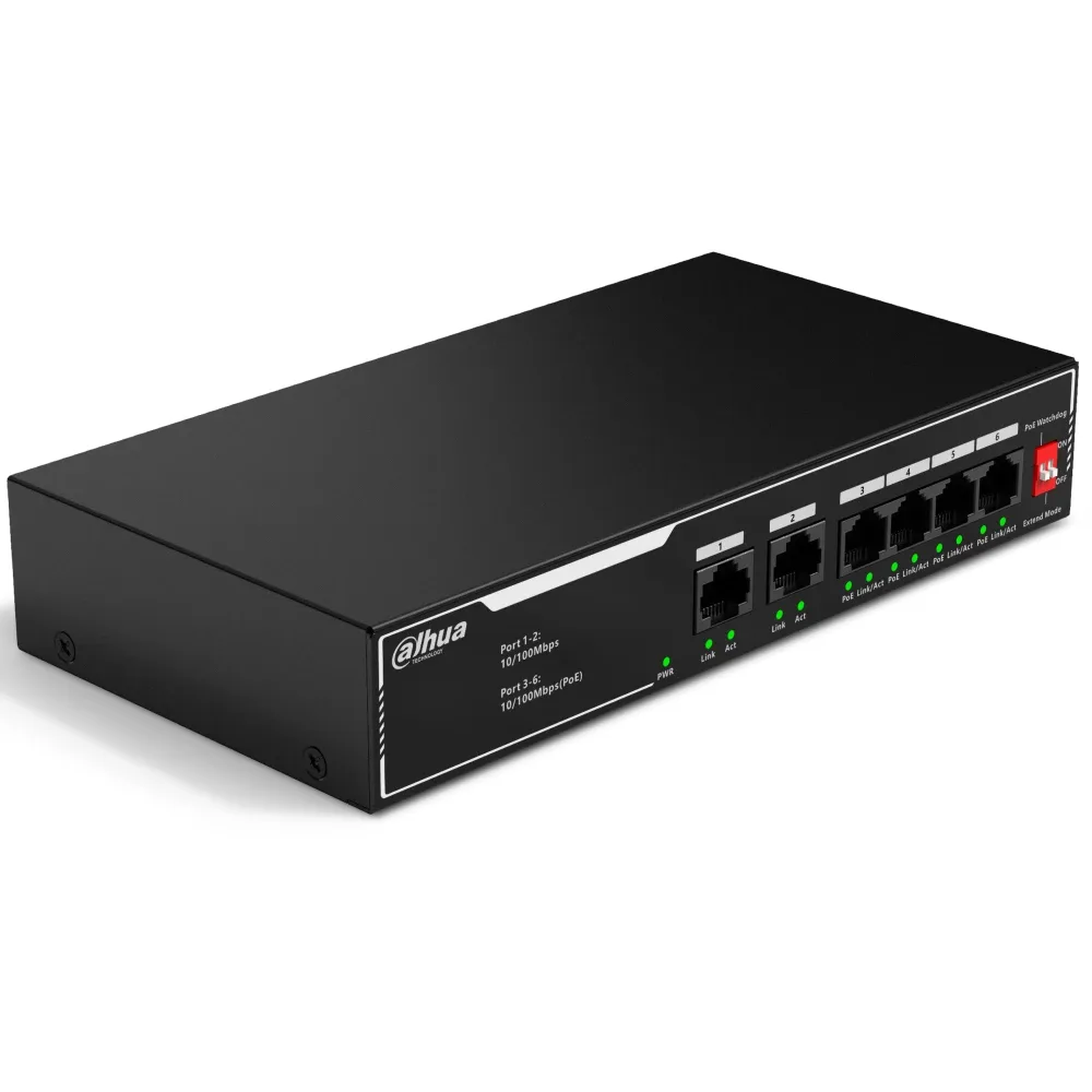 Dahua 6-Port Unmanaged Gigabit PoE Switch with 4-Port PoE