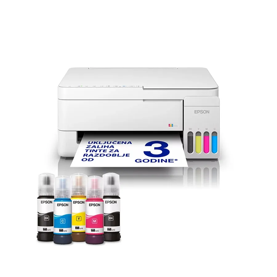 Printer EPSON EcoTank L3356 print/scan/copy Rez.5.760 x1.440 dpi. 33str/min Monokrom.15str/min Colour. USB